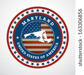 Label with map of Maryland, vector
