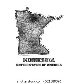 Label with map of minnesota. Vector illustration.