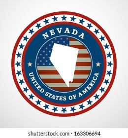 Label with map of Nevada, vector