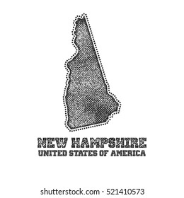 Label with map of new hampshire. Vector illustration.