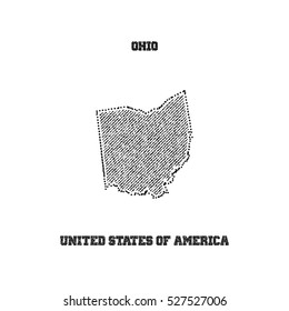 Label with map of ohio. Vector illustration.