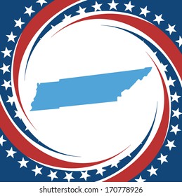 Label with map of Tennessee, vector