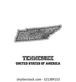 Label with map of tennessee. Vector illustration.