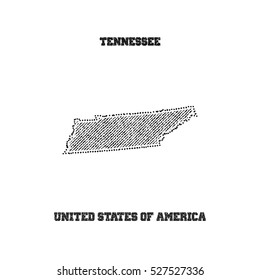 Label with map of tennessee. Vector illustration.