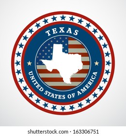 Label with map of Texas, vector