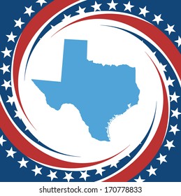 Label with map of Texas, vector