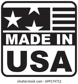 Label with a mark made in the USA