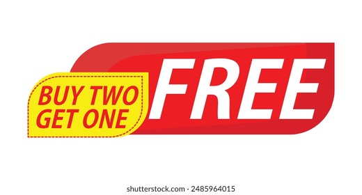 Label with marketing deal and super bargain information. Buy one get one free guarantee profit commerce banner advertising cheap shopping vector illustration isolated on white background