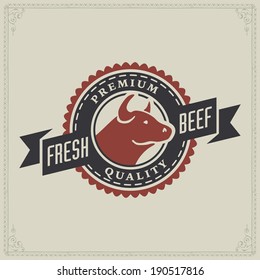 label meat logo food beef natural butcher vector retro styled vector labels of butcher store label meat logo food beef natural butcher vector cattle animal classic product ranch cutlery isolated pig f