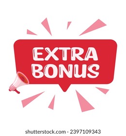 Label With Megaphone Icon And Text Extra Bonus