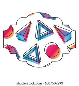 label memphis geometric figures abstract design