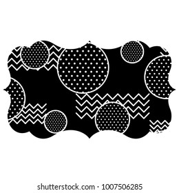 label with memphis pattern geometric texture design