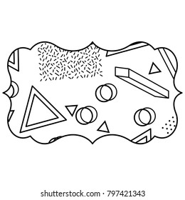 label with memphis pattern geometric texture design