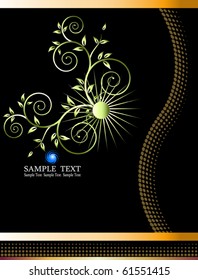 Label, menu, background composition,