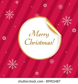 Label Merry Christmas, Vector Illustration