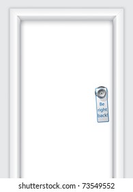 Label with message on door knob