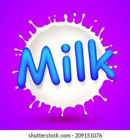 Label milk. vector illustration