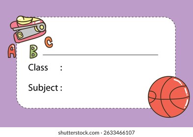 label name subject school sticker