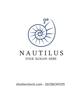 label of nautilus shell isolated on white background