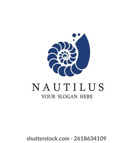 label of nautilus shell isolated on white background