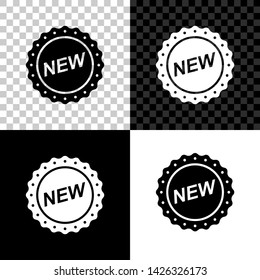 Label New icon isolated on black, white and transparent background. Vector Illustration