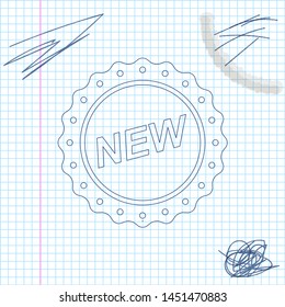 Label New line sketch icon isolated on white background. Vector Illustration