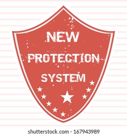 Label new protection system shield design art
