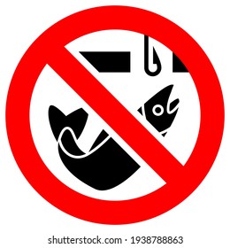 Label No ice fishing, sticker for print