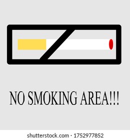 Label No smoking sticker, flat vector illustration. no smoking area vector