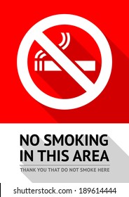 Label No Smoking Sticker, Flat Vector Illustration