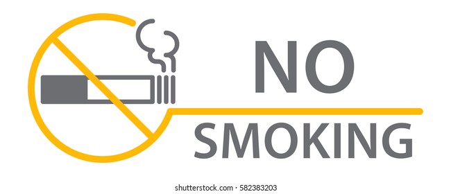 Label No smoking sticker, flat vector illustration