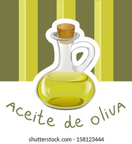 label with olive oil. vector illustration