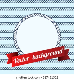 Label on blue color background made of ropes. Can be used for banner, invitation, wedding card, scrapbooking and others.