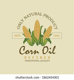 label on bottle for refined cooking corn oil
