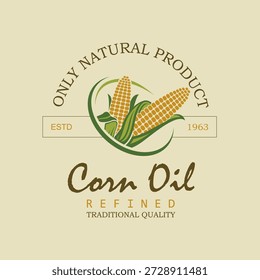 label on bottle for refined cooking corn oil