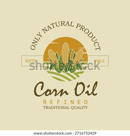 label on bottle for refined cooking corn oil