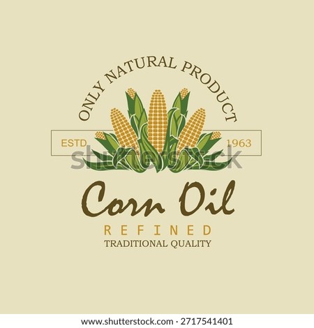 label on bottle for refined cooking corn oil