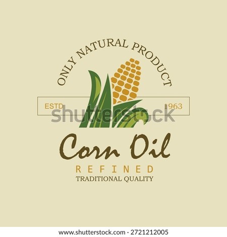 label on bottle for refined cooking corn oil
