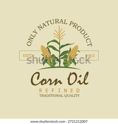 label on bottle for refined cooking corn oil
