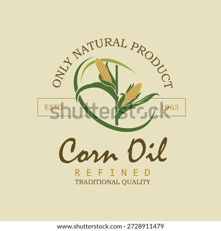 label on bottle for refined cooking corn oil