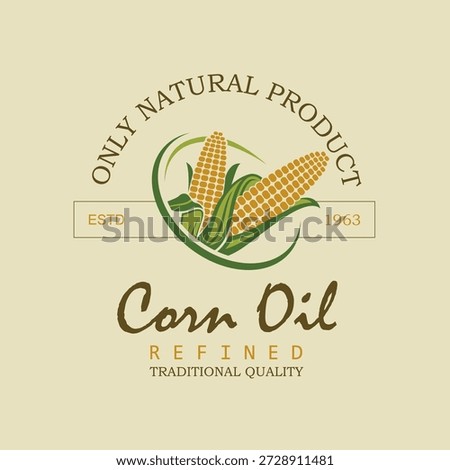 label on bottle for refined cooking corn oil