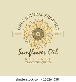 label on bottle for refined sunflower oil