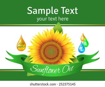 the label on the bottle of sunflower oil