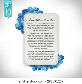 label on a bouquet of hydrangeas. Isolated On White Background. Vector Illustration.