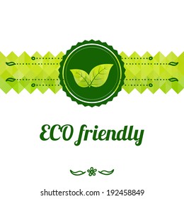 Label on color background made of triangles. Vector background with geometric shapes.