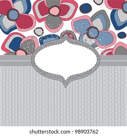 label on gray background with flowers