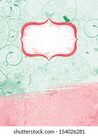 Label on Green and Pink Background