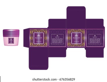 Label on packaging container with luxury box design template, illustration vector