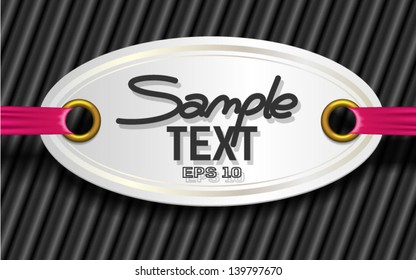 label on the ribbon background for text