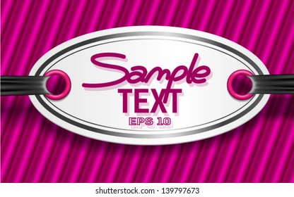 label on the ribbon background for text